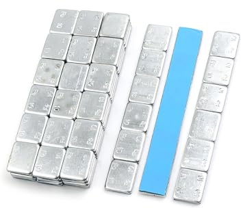 Partuto 15 Pcs Universal Wheel Balance Weights - Iron Silver Tone