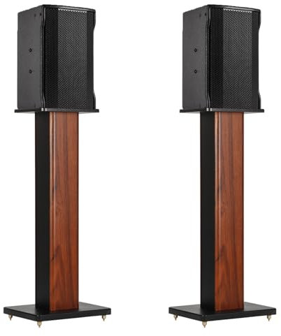 Baoz Supporti per altoparlanti universali da 24 pollici con venature del legno Coppia di supporti per altoparlanti da pavimento Heavy Duty Surround Sound Studio Monitor Stand per Home Theater con