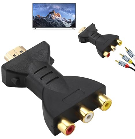 GBULTR HDMI to AV RGB RCA Converter, 1080P High-Definition Video Adapter with Gold Plated Interface, Compatible with TV, Laptop, Xbox, PS3, VCR, Camera, DVD, USB Charging