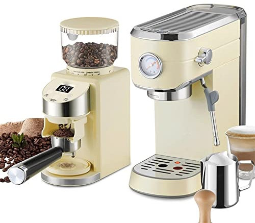 CVNIMV Cafeteras Cafetera Espresso Profesional compacta con Molinillo de café para café con Leche