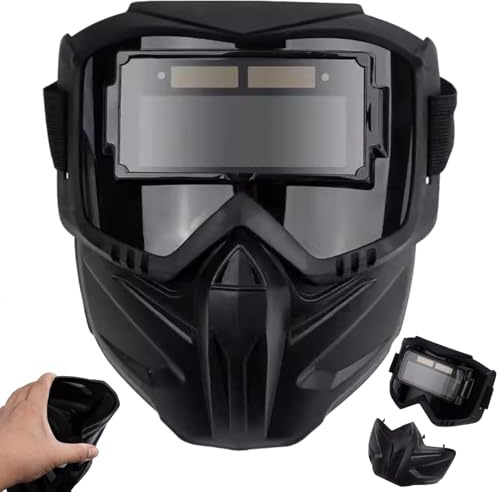 Hbbgdiy Auto Darkening Welding Helmet with Adjustable Shade, Soft Lightweight Full-Face Welding Mask, Heat-Insulating Soft Comfortable Hood for Welder Use
