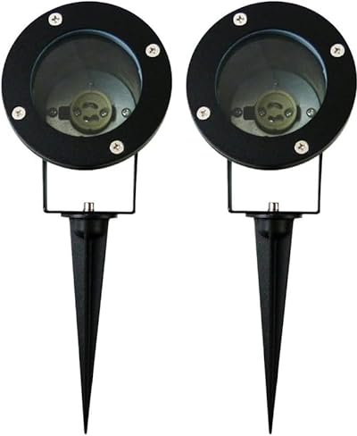 GTV lighting - Lampe de jardin DIEGO | Lampe d'extérieur pour éclairage de jardin, terrasse, plantes, chemins, étang | Lampe d'extérieur | Étanche IP65, AC220-240 V, 50/60 Hz, noir (Lot de 2)