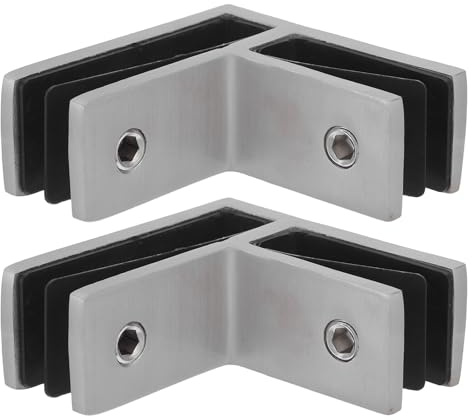 OSALADI 2pcs Glass Panel Clips Railing Glass Clamp Stainless Steel 2.59x2.55x0.98in Strong Clamping Force Simplified Installation Modern Style for Indoor Use