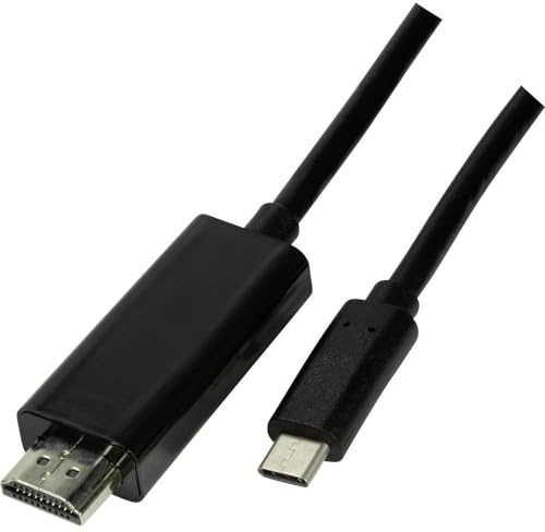 Logilink UA0330 - USB-C auf HDMI High Speed Anschlusskabel, Thunderbolt 3 kompatibel, 3m Schwarz