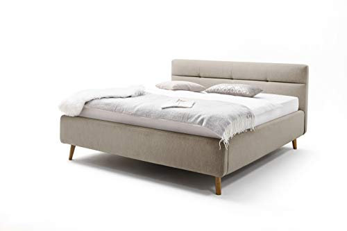 sette notti Lotte Polsterbett, Stoff Beige, Liegefläche: 160x200 cm