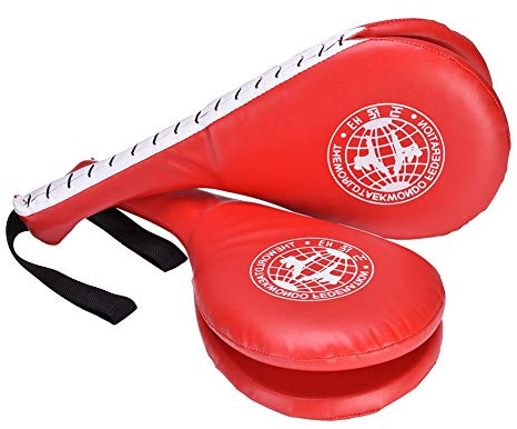 pratzen Kickboxen,Taekwondo Pratzen,Boxing Pads,Offizieller Wm Ball 2022,Taekwondo Pads,1 Paar Pad Ziel Pu Taekwondo Kampfkunst Boxen Taekwondo Pad Training (Rot)