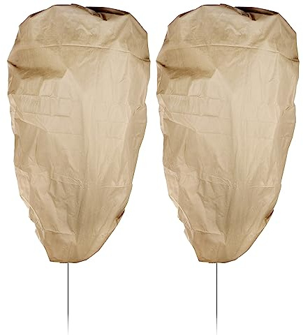 COM-FOUR® 2X Pflanzenschutzsack aus Gartenvlies, Abdeckvlies mit Kordelzug | Wintervlies zum Schutz von Pflanzen vor Witterung und Tieren
