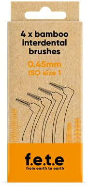 f.e.t.e Interdentalbürsten aus Bambus | biologisch abbaubarer & kompostierbarer Griff | recycelbare weiche Borsten | nachhaltig | vegan (orange, ISO Größe 1 - 0,45 mm)