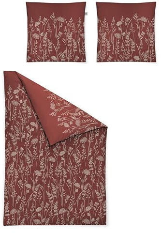 Irisette Premium Mako-Satin Bettwäsche Verona 8298 rot, 1 Bettbezug 135 x 200 cm + 1 Kissenbezug 80 x 80 cm
