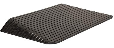 HomeCare Schwellenrampe aus Gummi | Türschwellenrampe/türrampe/vollgummi tuerrampe Rollstuhl | Gummirampe/borsteinrampen/auffahrrampe (15 x 100 x 90 cm) - Schwellenrampe für Rollstühle