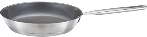 Fiskars Bratpfanne, Ø 26 cm, Beschichtete Pfanne | Für alle Kochfelder geeignet, Recycelter Edelstahl, All Steel, Silber, 1064744