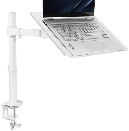 VIVO Stand-V001LW Laptop-Notebook-Schreibtischhalterung, vollständig verstellbare Verlängerung mit C-Klemme, Weiß