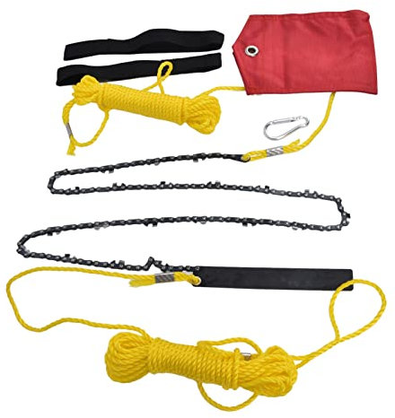 Sega a Mano a Catena,48 pollici Sega a Catena Manuale con 63 Denti Affilati, Motosega Tascabile Pieghevole per Potatura di Alberi e Avventure All'aria Aperta