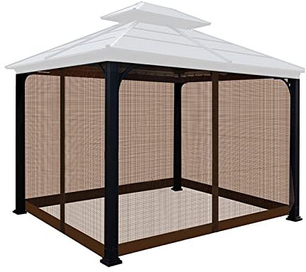 Outdoor Moskitonetz für Sonnenschirme,4-Teilige Insektenschutz Netz für Pavillon Lodge Balkon, Reißverschluss Garten Fliegengitter, Nylon-Mesh Moskitonetz
