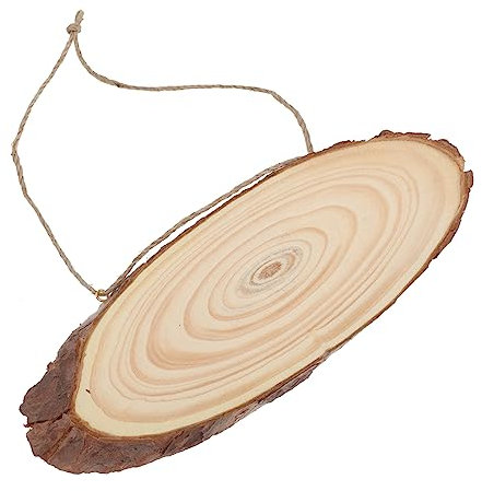 Garneck 2stücke Natur Holz Scheiben Unfinished Ovale Form Holzausschnitt Dekoration DIY Party Haus Ornament