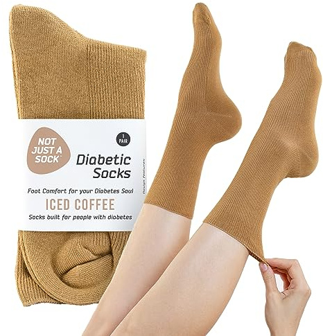 Inte bara en strumpa - Diabetiska strumpor för kvinnor och män - 1 par, Iskaffe, räkna 1, en storlek