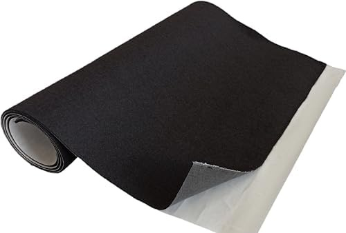 TAPHICEROS Rotolo Di Tessuto In Feltro Autoadesivo, Nero, 250cm x 150cm 2mm, Materiale Di Imbottitura, Venduto Al Metro, Tessuto Di Rivestimento Per Interni Per Artigianato, Auto, Fai Da Te