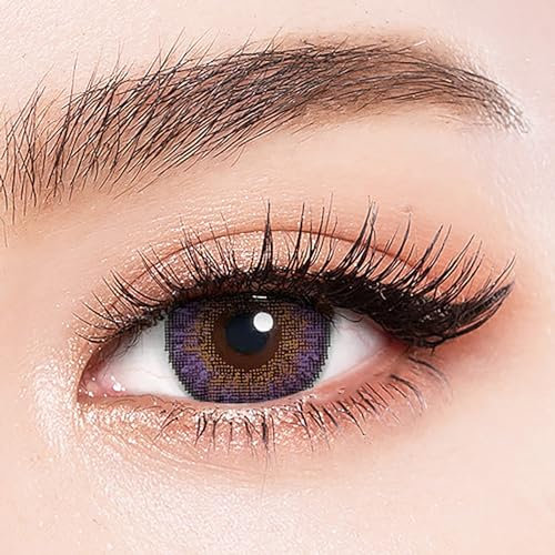 Amethyst Farbige Kontaktlinsen Monatslinsen Tricolor Serie - Lila violett Sehr Stark Deckende SILIKON COMFORT NEUHEIT + Behälter - 1 Paar (2 Stück) - DIA 14.50 - ohne Stärke 0.00 Dioptrien