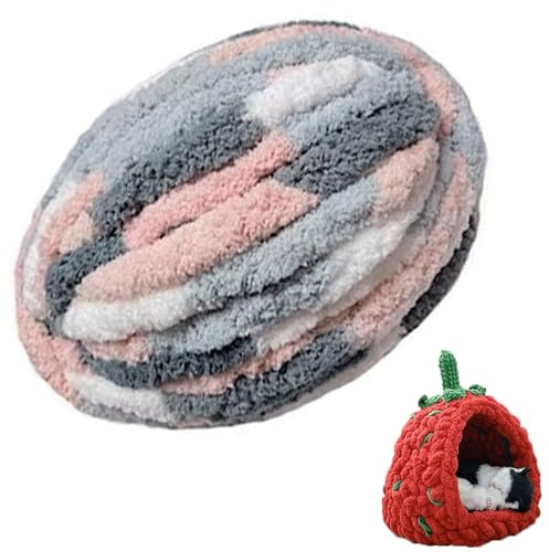 Chenillegarn Chunky, Mjuk Handgjord Grov Filtad Ull, Chunky Stickgarn Chenille Ull Armfilt, Filtgarn Super Chunky För Stickning och Virkning av Hantverk, Tröjor, Filtar,(1@,10 roll(2500g))