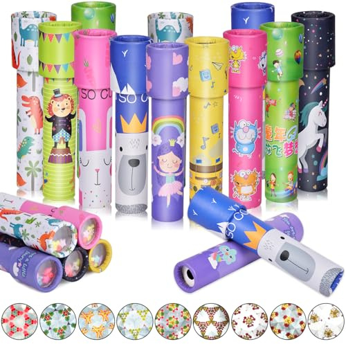 Ainiv Lot de 12 kaléidoscopes de Taille Moyenne pour Enfants, Jouets éducatifs rétro Classiques pour Enfants, Nouvel an, Noël, fête d'anniversaire, Prix Scolaires, Prix (Couleur aléatoire)