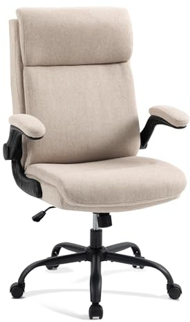 CASTLOVE Fabric Office Chair Ergonomic Desk Chairs for Home Office, Cream