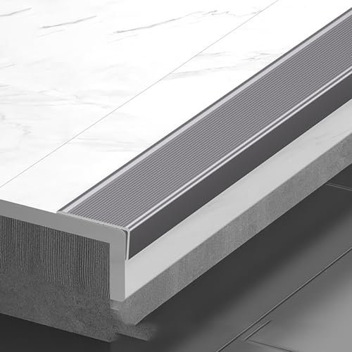 Eckschutzprofil,treppenkantenprofil,kantenschutz,Aus Hochwertiger Aluminiumlegierung, Langlebig Und Lichtecht, Stark Und Robust, Geeignet For Innen- Und Außentreppen. ( Color : Gray , Size : 90*7*3cm/