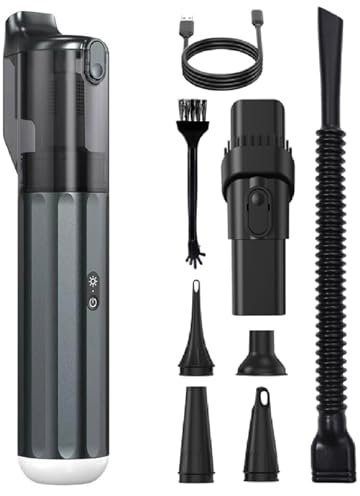 BERULL Handheld Vacuum Cordless, 10000Pa Portable Vacuum Cleaner And Air Duster, Mini Dust Busters Cordless Rechargeable Home Vacuum for Car, Home, Office, Sofa,Black,P13pro plastic