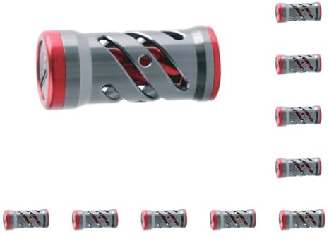 Mealoodiousmusea 10 Set Angelrolle Griff Metall Power Knob Grip Reel Ersatzteil Silber Rot
