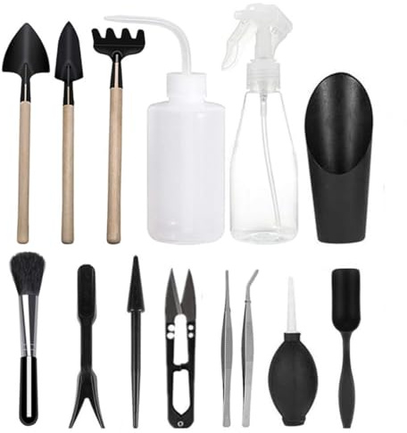 Ensemble d'outils pour plantes succulentes Mini outils de transplantation à la main de jardin Kit de jardinage soin des plantes pour cactus 14 pièces mini outils de jardin accessoires de jardin soin d