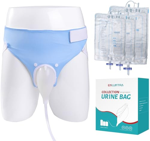 ENLUNTRA Bolsa de drenaje urinario portátil para hombres (2000 ml x 1 + 1000 ml x 2), bolsa de recolección de orina reutilizable, sistema de bolsa de drenaje urinario, orinal anciano para pacientes