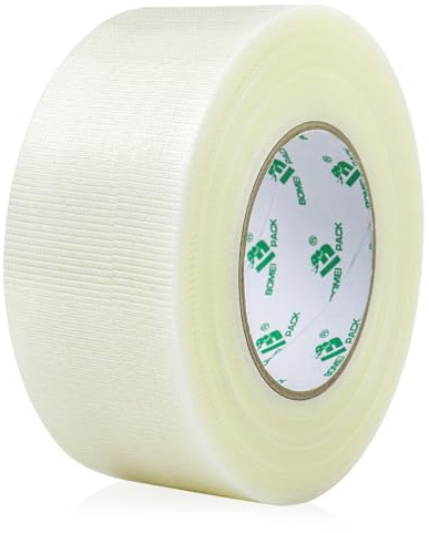 BOMEI PACK Clair Heavy Duty Duct Ruban adhésif pour réparation, fixation, scellement, résistant, imperméable, flexible, Clear Ruban adhésif déchirable à la main sans résidu (50mm*50m)