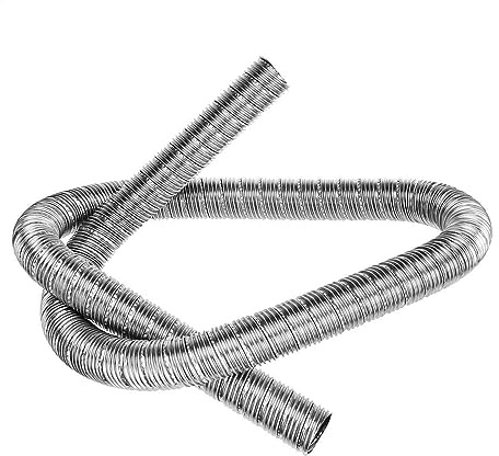 Inscrip Auto Standheizung Abgasrohr, Edelstahl Dual-Layer Abgasrohr Mit Kappe, Abgasschlauch für Stromerzeuger mit 2 Rohr Klemme, Auspuffrohr Standheizung, Passend For Webasto,Eberspächer (24mm 120cm)