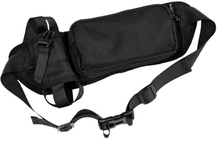 Bauchtasche mit Wasserflaschenhalter – verstellbarer Gurt, Hüfttasche, wasserdichter Trinkgürtel für Wandern, Laufen, Walken, Joggen, Camping, Hüfttasche, Workout-Ausrüstung, Schwarz , Refer to
