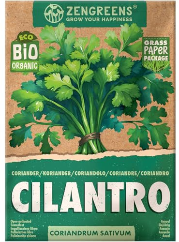 ZenGreens® Semi di coriandolo biologico - Semi di erbe aromatiche per la coltivazione in giardino, sul balcone o in cucina - Ideali per i principianti - Prezzemolo cinese, Cilantro