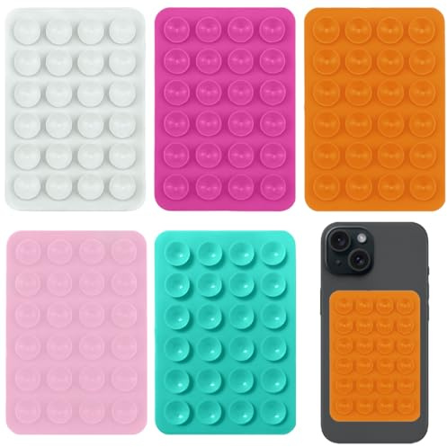 QOMJUFA ventosa per telefono 4-pack adatte a tutti i modelli di telefono, porta telefono antiscivolo per selfie e video, hands-free, durevole e facile da usare