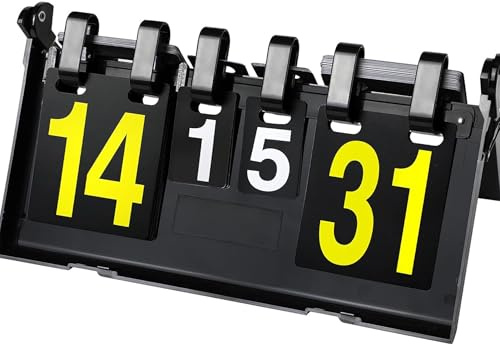 Anzeigetafel, Tragbare Anzeigetafel 4-Stellig Tragbare Flip Anzeigetafel Sport Punktetafel Manuelle Spielstandanzeige Tragbare Anzeigetafel Für Basketball Badminton Volleyball Tischtennis