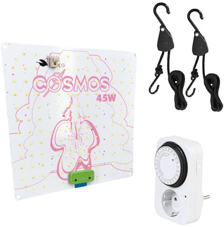 Weedness Cosmos LED Pflanzenlampe 45 Watt Set Vollspektrum 2,5 μmol/J - Grow Anbau Indoor Outdoor Anzucht Blütephase Wuchsphase