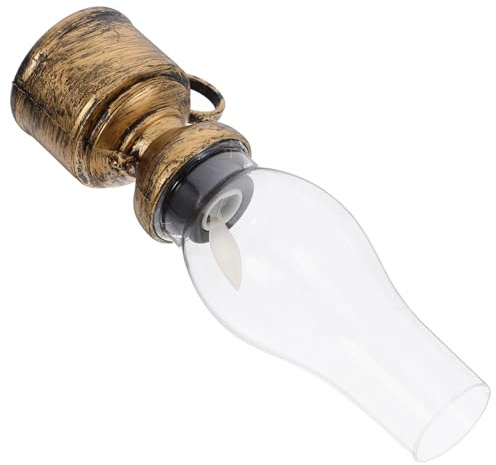 Abaodam Lamps New Lamp Material Alternative Traditional PVC to Safe Decoration Retro Electronic Kerosene Vintage in Golden Copper with Reusable Year Table for Centerpieces