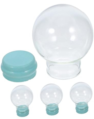 HEALEEP 4 Sfere Di Neve Fai Da Te Cupole In Trasparente Da 55 Mm Con Base In Gomma Per Decorazioni Natalizie - Sfere Di Neve Trasparenti Per Lavoretti Natalizi