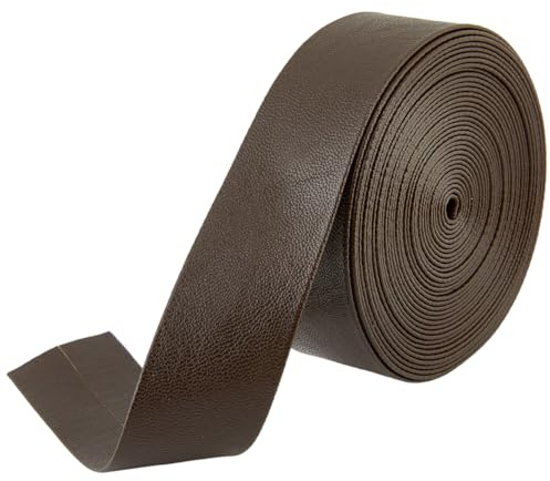 GORGECRAFT 5 m x 30 mm PU-läder trimningstejp vikbara läderremsor kaffe falskt lammskinn korn mjukt konstläder strängar flättråd för armband bälte nyckelring smyckestillverkning gör-det-själv sömnad