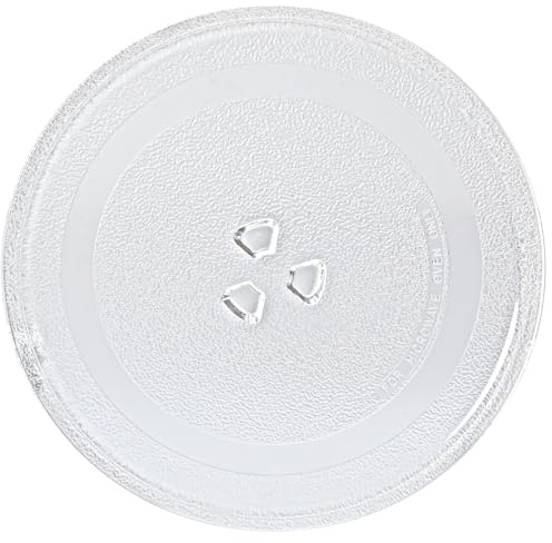 Ersatz-Glasschale für Mikrowelle, 24,5 cm, Y-Basis, thermoschockbeständig, wartungsarm, Glasstruktur, Y-förmiger Boden, Mikrowellenteller