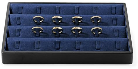 Oirlv PU Leder Schmuck Ring Tablett 24 Grid | Schmuck Organizer Tablett für Ring Organizer