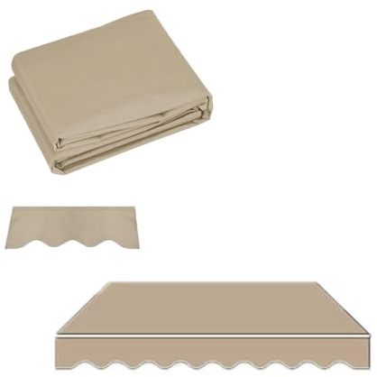 Toldo retráctil manual de lona de repuesto de 12 x 8 pies y 15 x 10 pies, parasol para exteriores para patios y restaurantes, cubierta de tela para toldo (albaricoque, 2,5 x 2 m/8 x 7 pies)