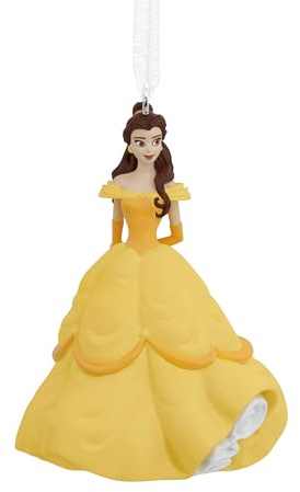 Hallmark Adorno de Princesa Bella, La Bella y la Bestia, Disney, Vestido Amarillo, decoración Colgante, Navidad, cumpleaños