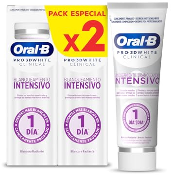 Oral-B Pro 3D White Clinical Dentífrico Blanqueante, 2x75ml