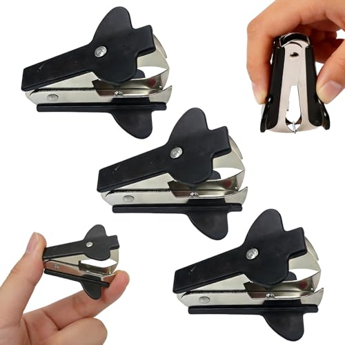 3stück Heftklammerentferner,Entklammerer Klammerentferner,Büro Heftklammer Entferner Set,Kleiner Nagelzieher,Enthefter Ohne Feststeller,Metall Kunststoffschale,Für Bürobedarf Und Schreibwaren(Schwarz)
