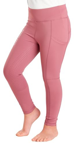 Kids Equestrian Riding Tights - Full Silicone Seat Grip - 4-Way Stretch Fabric - Dual Phone Pockets - Deep Elastic Waistband - Durable Polyester & Elastane Blend - Machine Washable