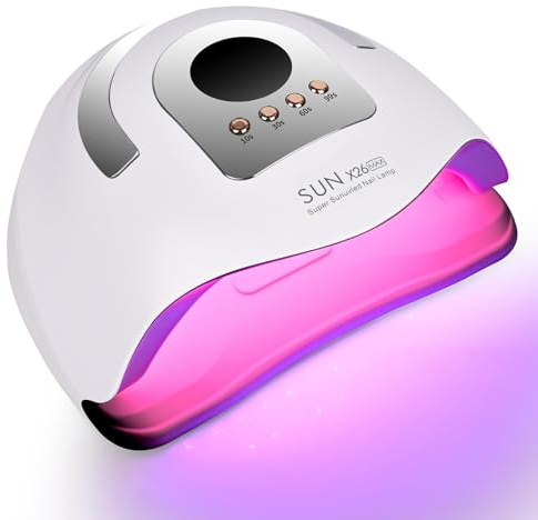 Gaethra Lampe UV pour ongles en gel, 380W LED, ongles pour manucure et pédicure, lampe UV Neonail avec 4 minuteries et capteur automatique, pour anniversaire et pour femmes
