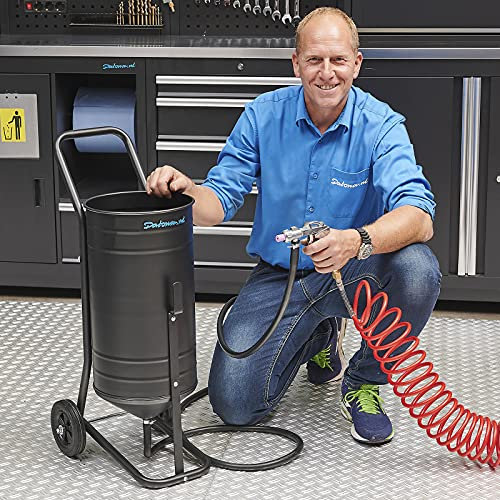 Datona Mobiles Sandstrahlgerät - 50L Injektorstrahler mit Strahlpistole, Schlauch & Düse - Rost, Lack & Farbe effizient entfernen