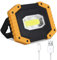 LED Arbeitsstrahler, T-SUN Baustrahler Akku tragbares wasserdichter Arbeitslicht mit 2*Wiederaufladbare Batterien, USB, 3 Lichtmodi für Baustelle Garage Werkstatt(1 pack)